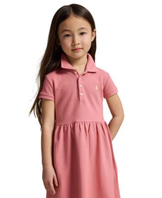 Girls' 2-6X Stretch Mesh Polo Collar Dress