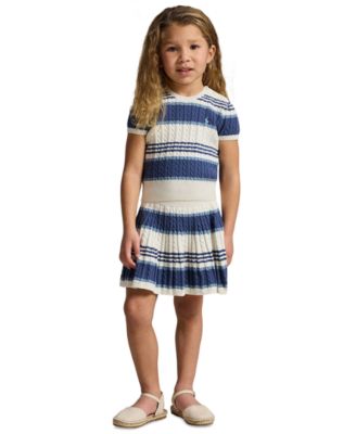 Girls' 2T-6X Striped Cable Sweater and Skirt, 2-Piece Set