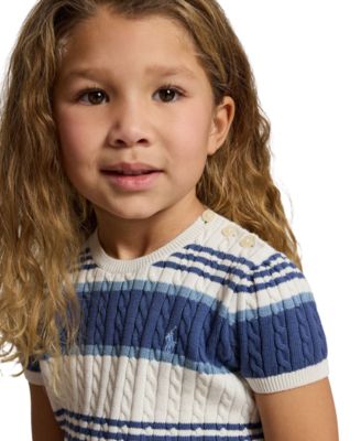 Girls' 2T-6X Striped Cable Sweater and Skirt, 2-Piece Set