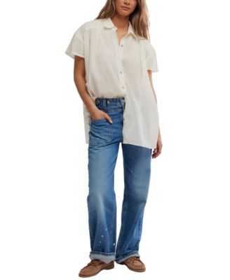 Women's Float Away Short-Sleeve Collared Cotton Shirt