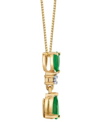 Emerald (5/8 ct. t.w.) & Diamond Accent Pendant Necklace in 10k Yellow Gold
