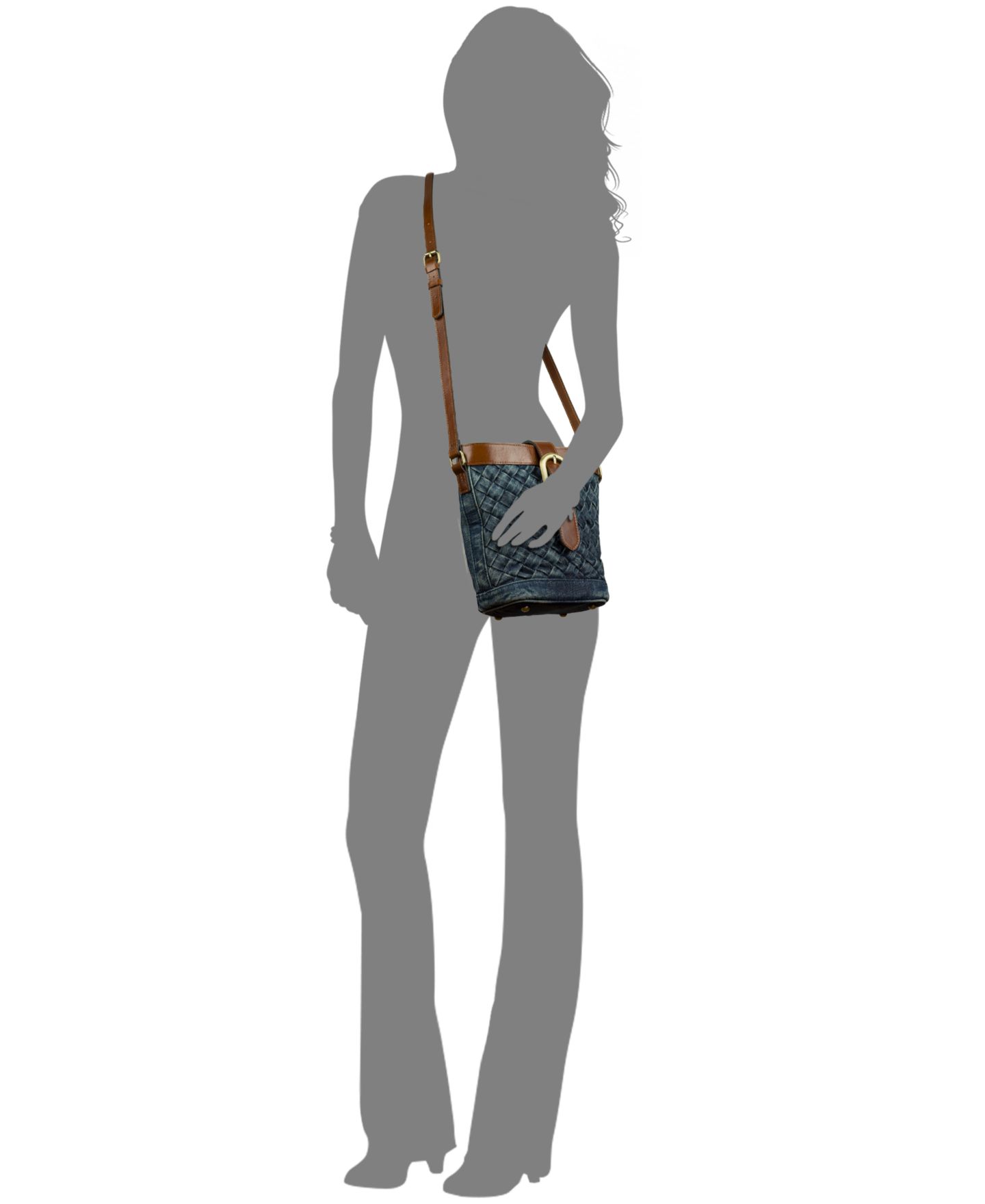 Женская сумка Patricia Nash Margaux Small Woven Denim Crossbody, цвет: Джинсовый — фото 5