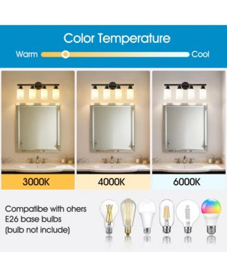 4-Light Matte Wall Lamps with Glass Shades (No Bulbs) Sconce Lighting for Bedroom Living Room