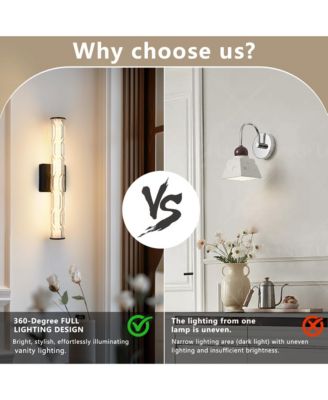 19.7'' Bathroom Wall Sconce Set of 2, Modern Single Sconce Wall Lighting, Upgrated K9 Crystal Bronze Wall Light, Bedroom Vanity Sconce