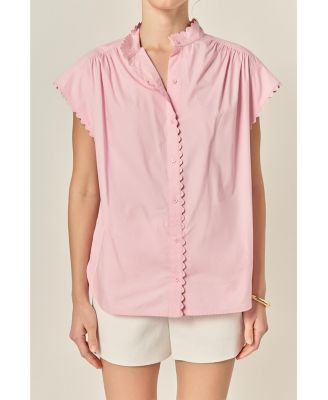 Women's Ric Rac Detailed Short Sleeve Shirt