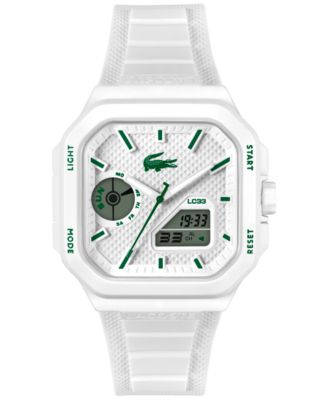 Men's LC33 Square White Silicone Strap Watch, 44x50mm