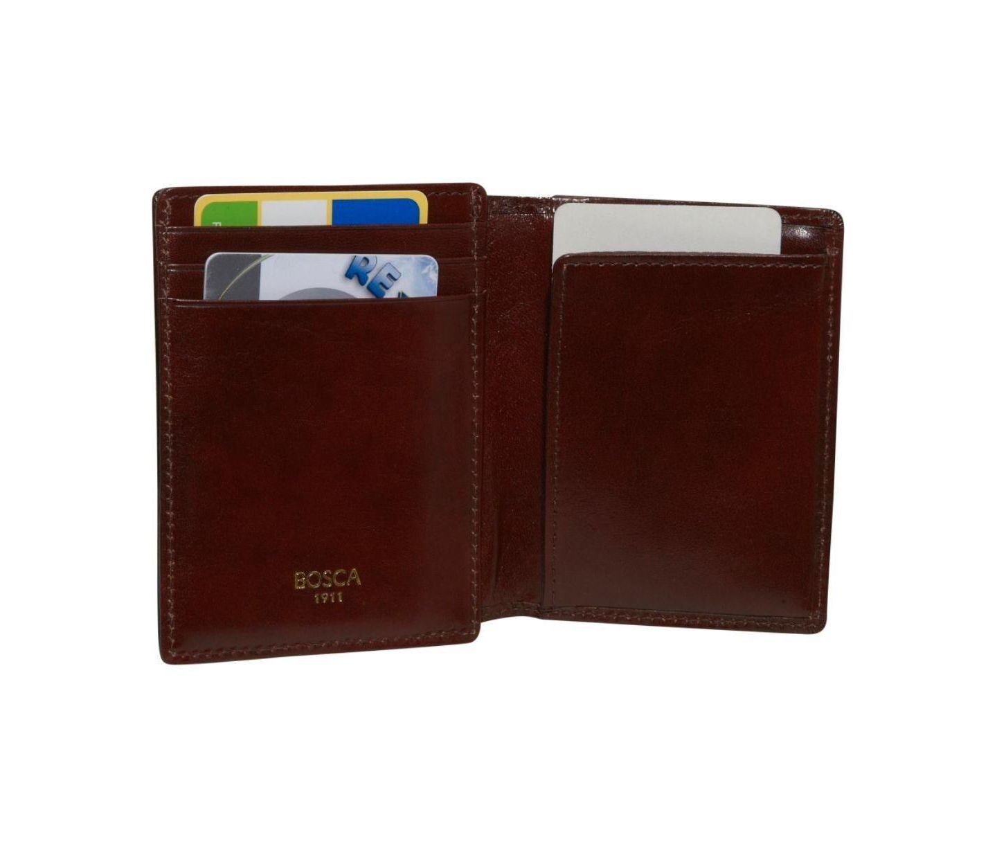 Мужской кошелёк Bosca Old Leather Front Pocket ID Wallet, цвет: Тёмный коричневый — фото 2
