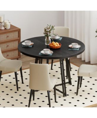 47 in Round Dining Table for Four to Six with Cross Base