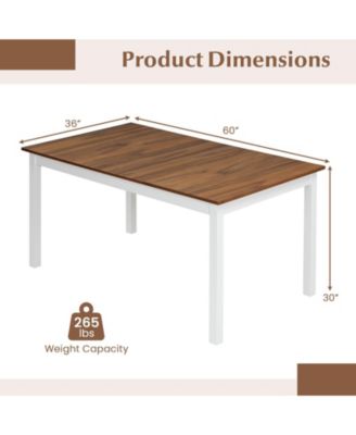 60 in Rectangular Dining Table with Solid Wood Legs