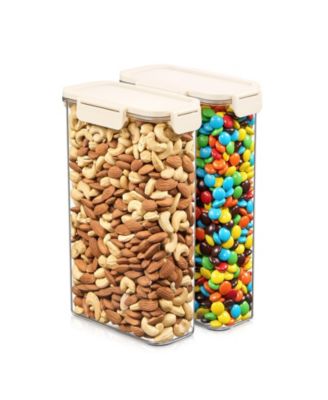 2 Pack Airtight Food Storage Containers – Clear Stackable Canisters for Pantry, Rice, Pasta, Cereal and Snacks