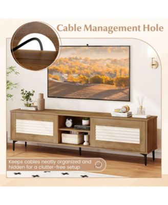 TV Stand for TVs up to 70 in with Fluted Front Design