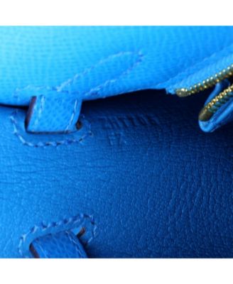 Kelly 25 Handbag Blue Epsom with Gold Hardware