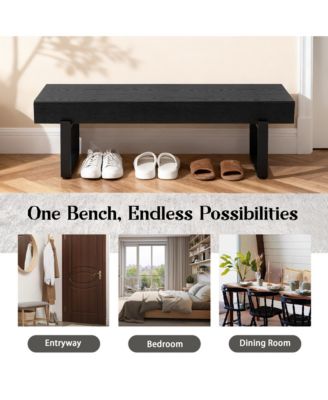 Wooden Ottoman Bench, Farmhouse Bench for Living Room, Entryway Benches, Kitchen Table Bench