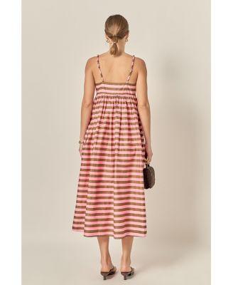 Women's Striped Midi Dress