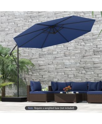 10 ft Offset Hanging Umbrella with Base and Tilt Function