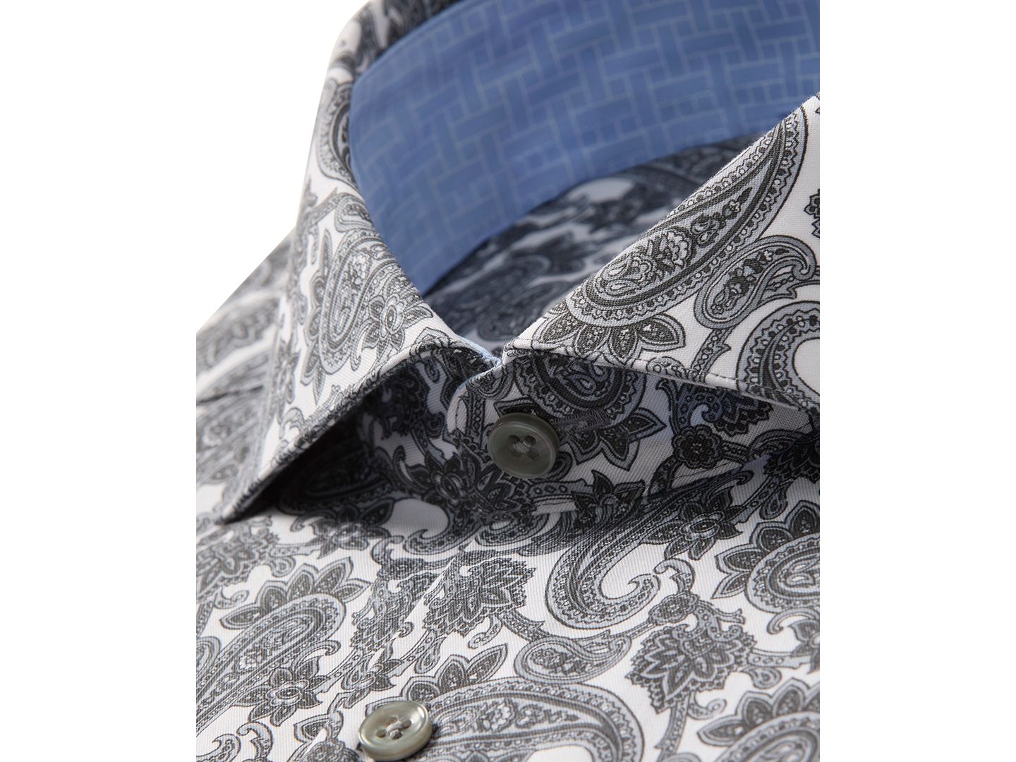 Мужская рубашка Ted Baker Patterned Slim Fit Dress Shirt, цвет: Тёмный серый пастельный — фото 4