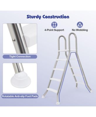 75.6" A-Frame Above Ground Pool Ladder for Pools up to 55