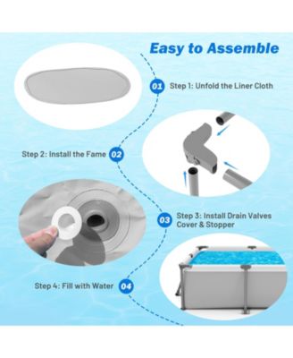 Above Ground Family Swimming Pool with Metal Frame 10 ft