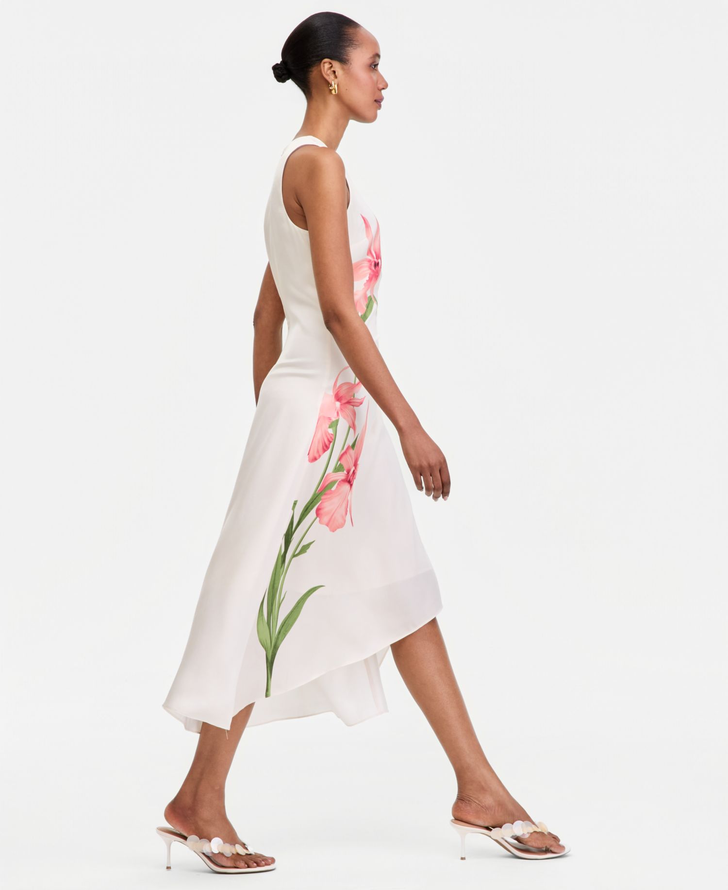 Women's Printed Asymmetric Midi Dress