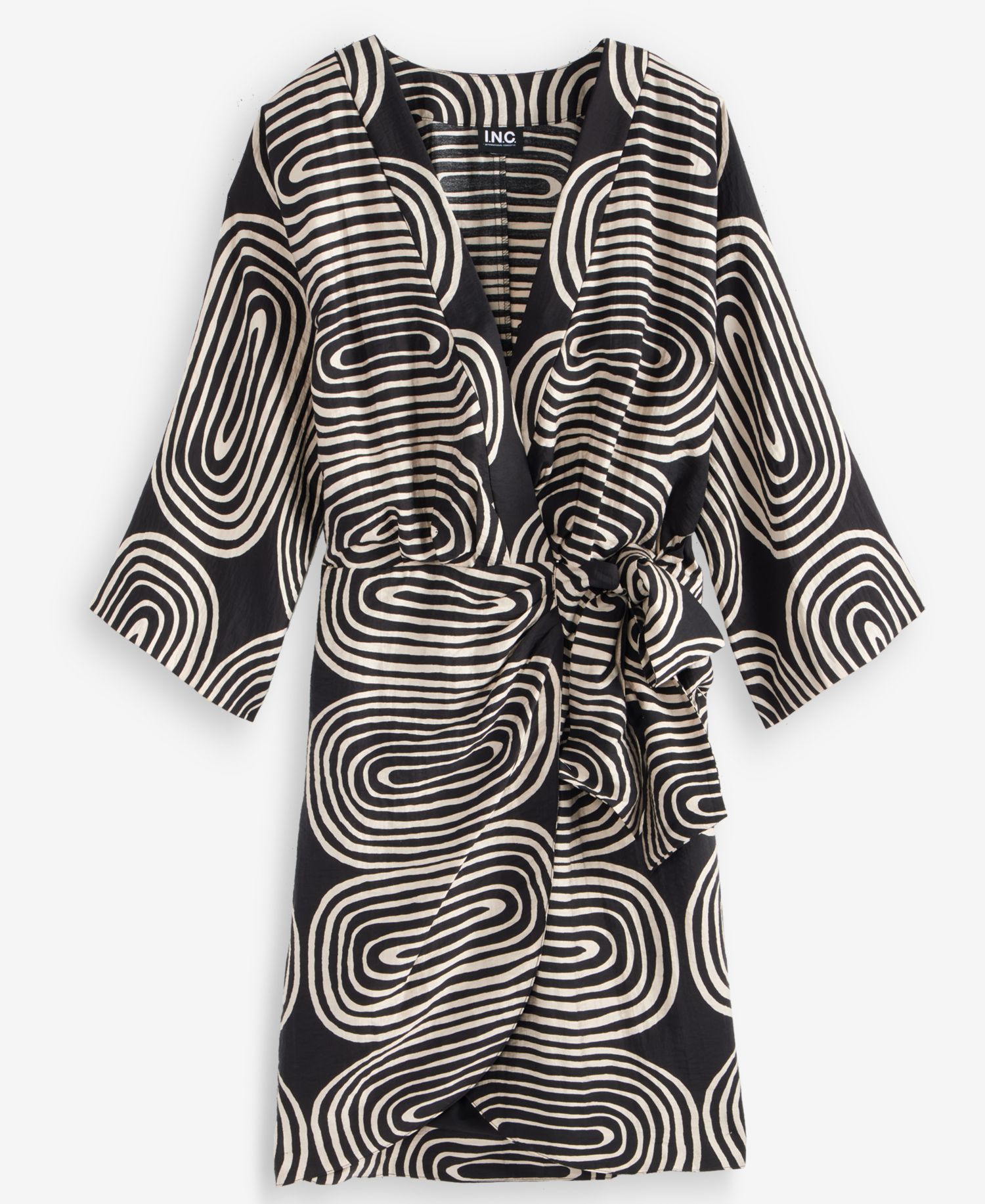 Women's 3/4-Sleeve Printed Kimono Dress