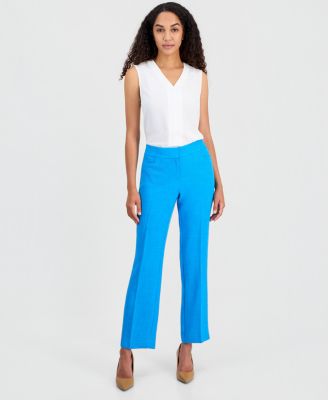 Women's High Rise Straight Leg Trousers, Regular & Petite