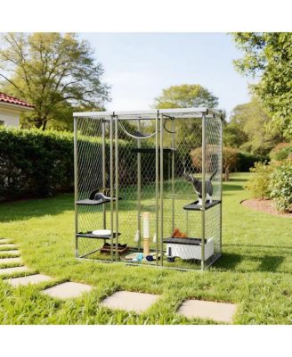 Zeus and Ruta Outdoor Walk In Cat Cage for Patio Large Pet Enclosure Backyard Playpen