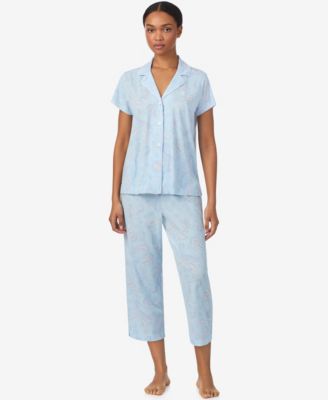 Women's Cropped Short-Sleeve Pajama Set