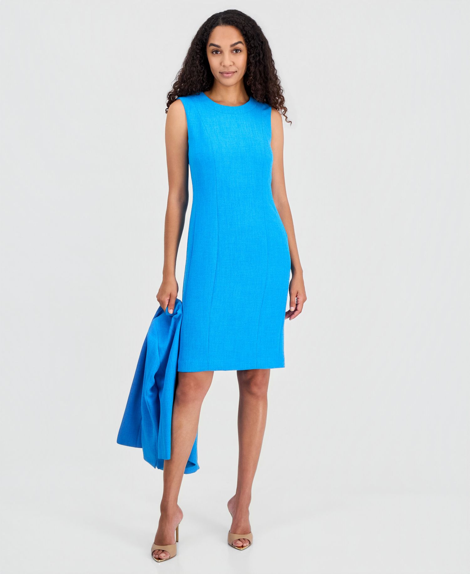 Women's Sleeveless Textured Sheath Dress