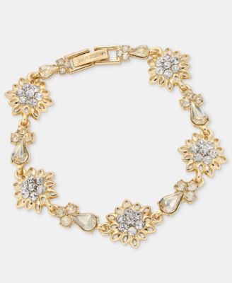 Marchesa Crystal Flower Statement Flex Bracelet - Gold 51$
