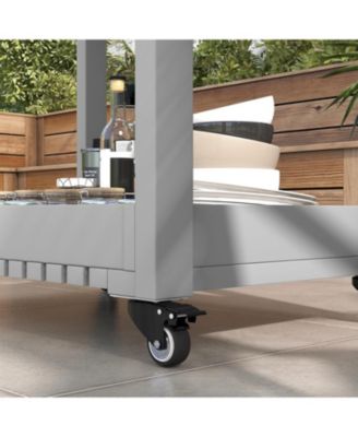 Utility Rolling Service Cart, 2-Tier Kitchen Food Cart for Home, Office, Warehouse, 500lb Capacity, Easy Maneuver