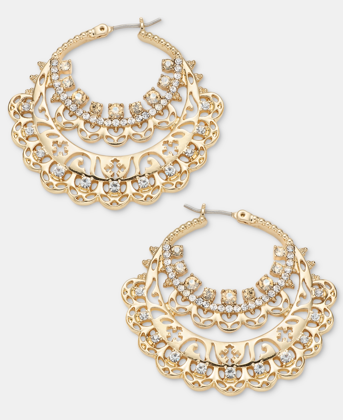 Marchesa Crystal Antique Dynamic Hoop Earrings