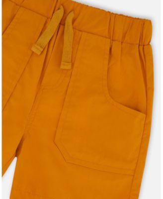 Little Boys Parachute Shorts with Patch Pockets Burnt