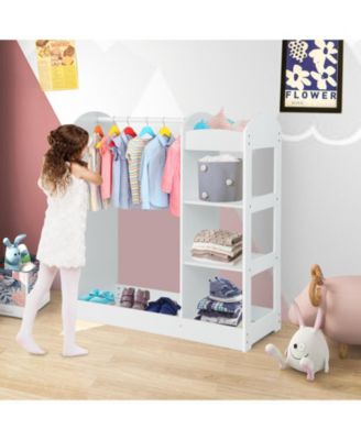 Kids Dress Up Storage Organizer with Built In Mirror