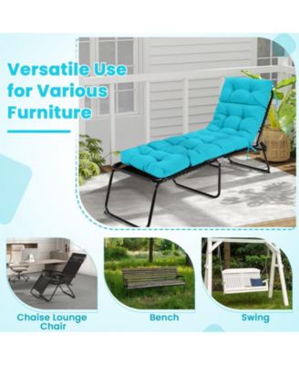 Outdoor Chaise Lounge Cushion with String Ties for Poolside