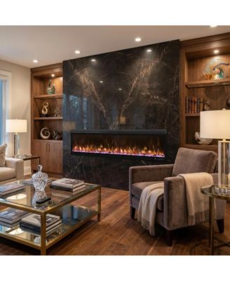 Linear Recessed-in Electric Fireplace with Remote Control, Adjustable Heat and Timer