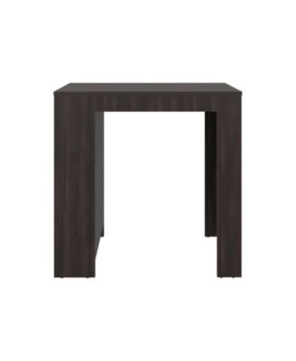 Lacour Kitchen Island, Kitchen Bar Table with 3-Side Shelves, Dark Walnut