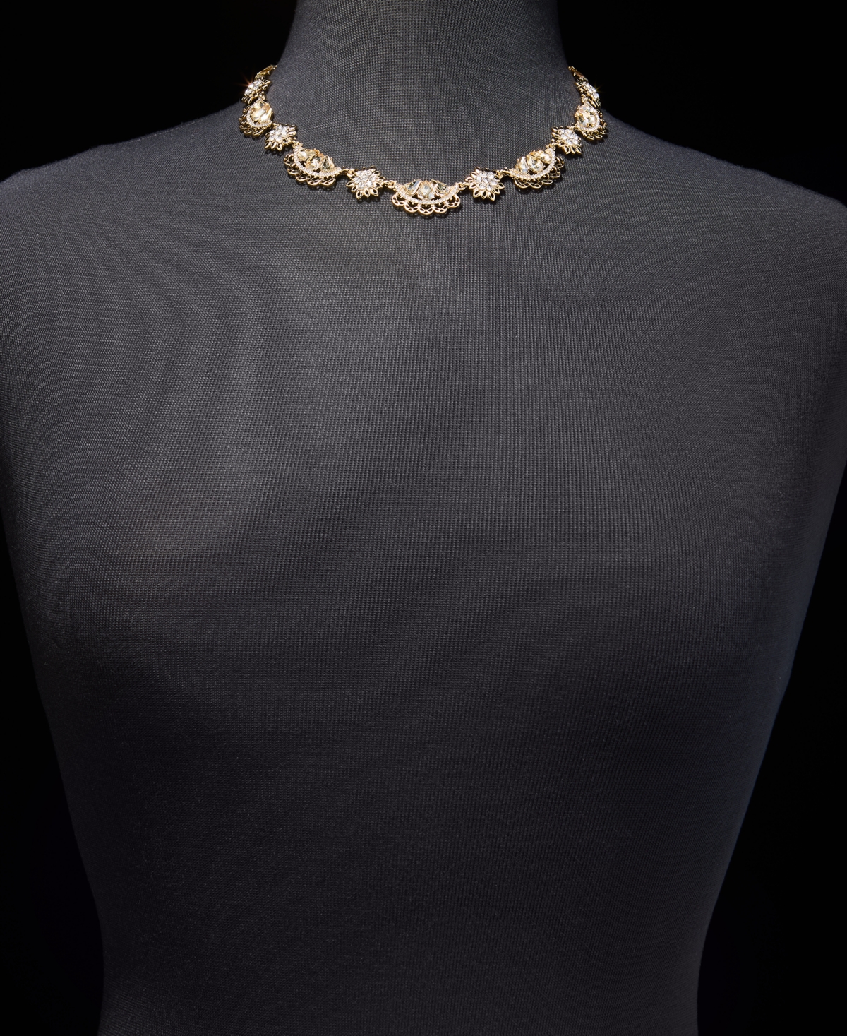 Marchesa Crystal Antique Dynamic Collar Necklace, 16" + 3" extender