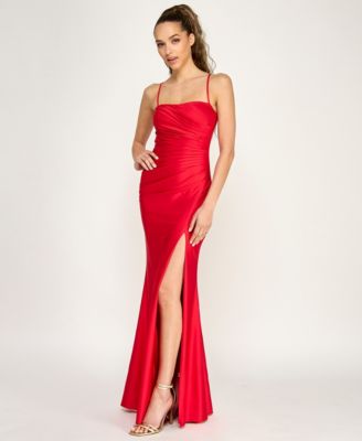 Juniors' Square Neck Knit Gown