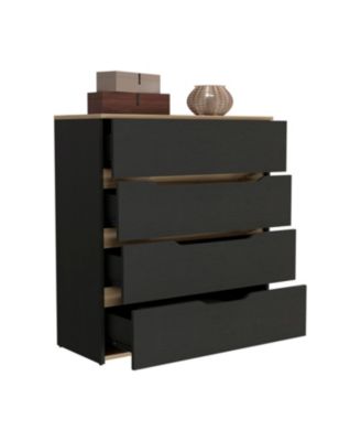 Four Drawer Dresser Modern Superior Top 35.03 inch Wide 13.77 inch Deep Storage Organizer for Bedroom