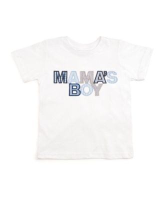 Little Boys Mama's Boy Patchwork Short Sleeve T-Shirt