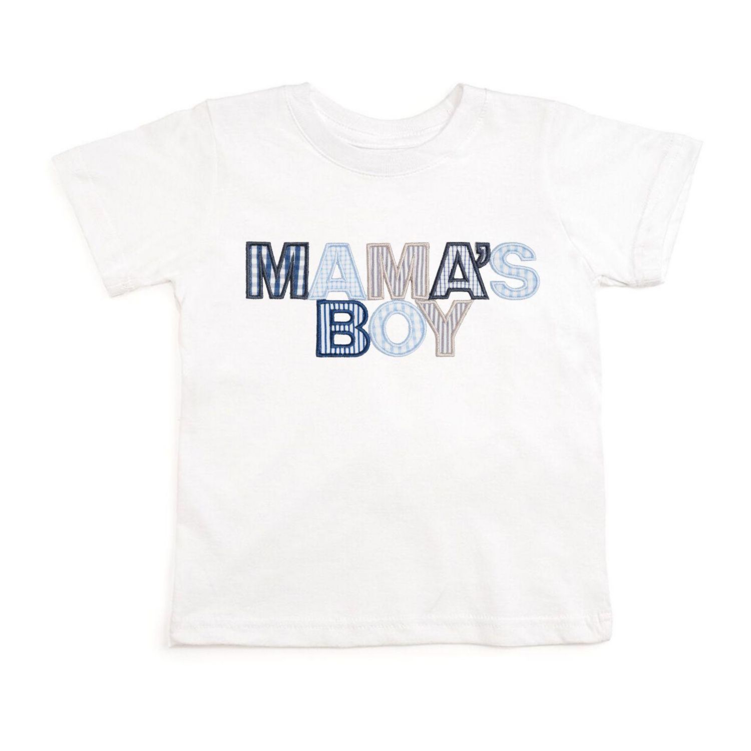 Little Boys Mama's Boy Patchwork Short Sleeve T-Shirt