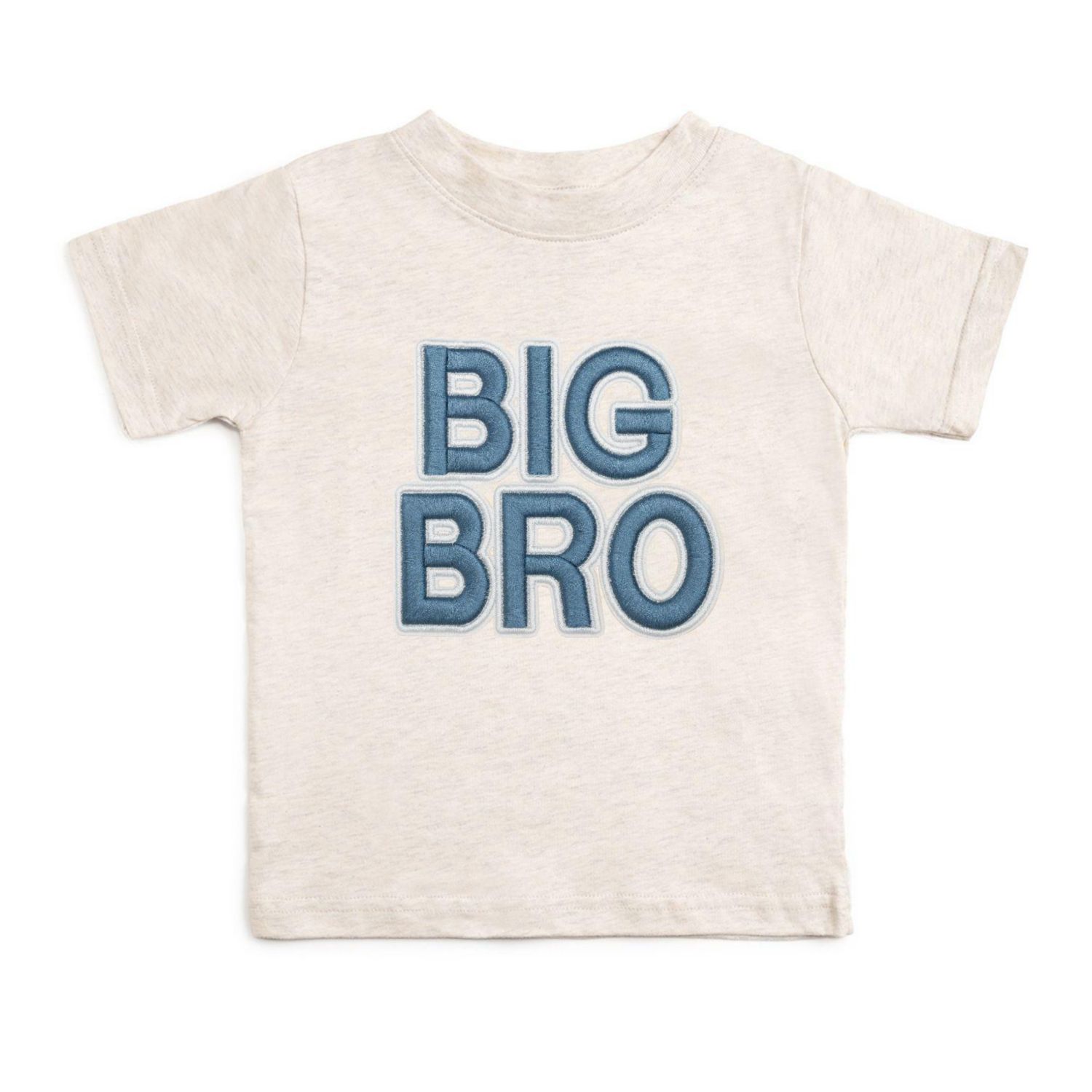 Little Boys Big Bro Embroidered Patch Short Sleeve T-Shirt