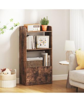 3 Tier Freestanding Bookshelf with Open Shelves for Storage