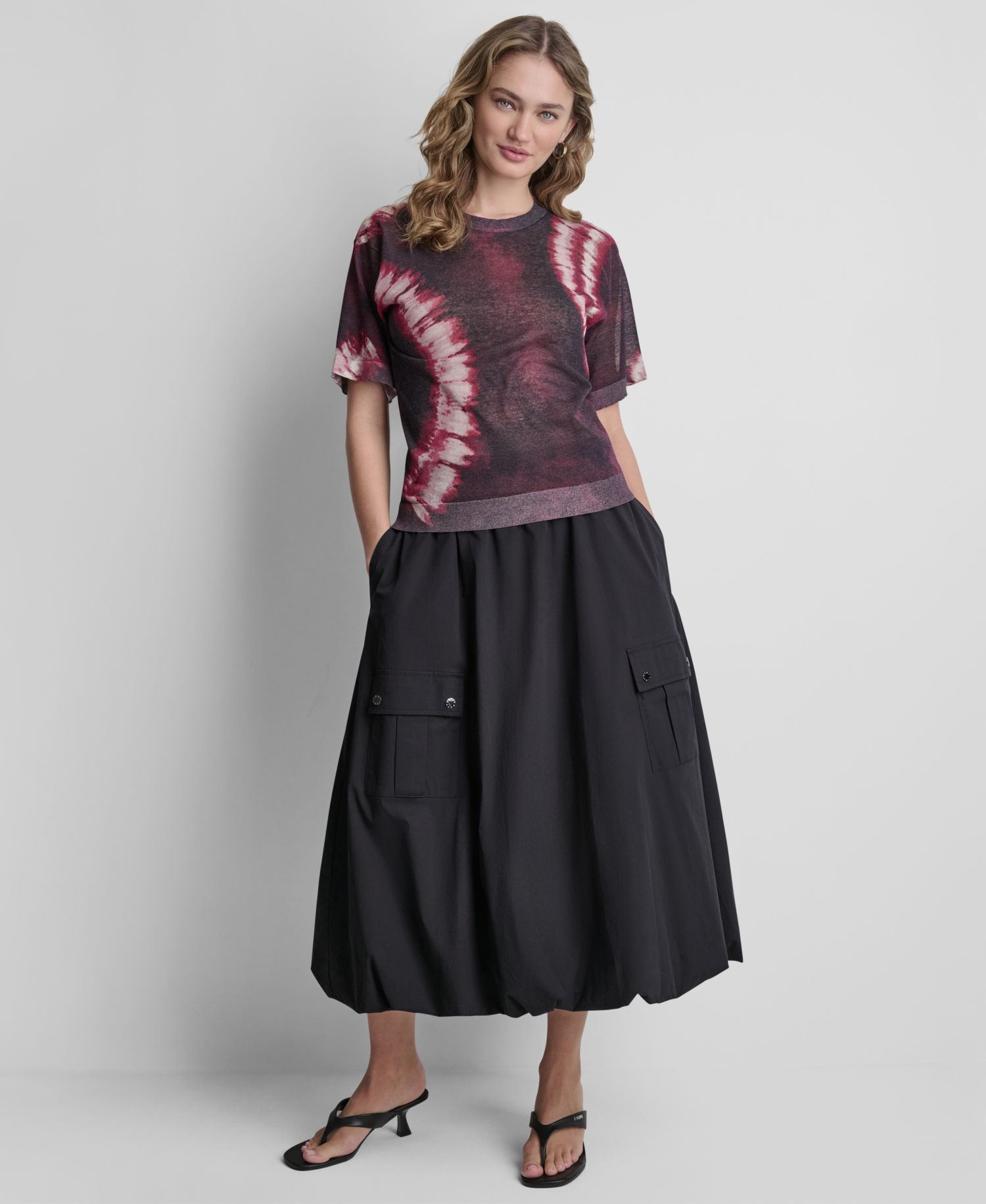 Women's Printed Short-Sleeve Sweater