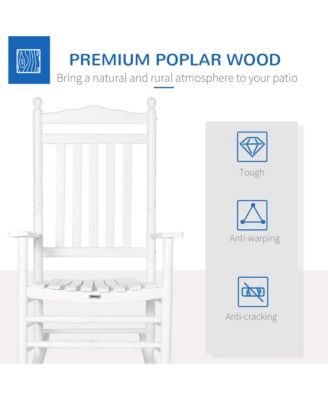 Wooden Rocking Chair for Porch, Indoor/Outdoor