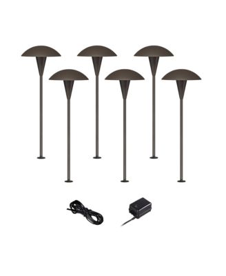Mushroom 18" High Mid Century Modern 8-Piece Outdoor Landscape Lighting Set Porch LED Bulb