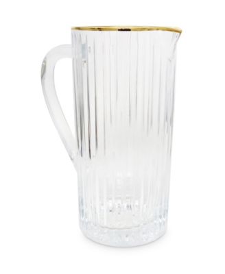 Linear Design Gold Rimmed Pitcher