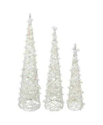 Northlight  39.25" Led Lighted Cone Tree Christmas Decoration, Set of 3