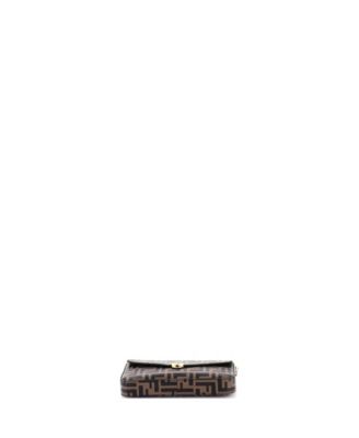 F is Fendi Envelope Clutch on Chain Zucca Embossed Leather