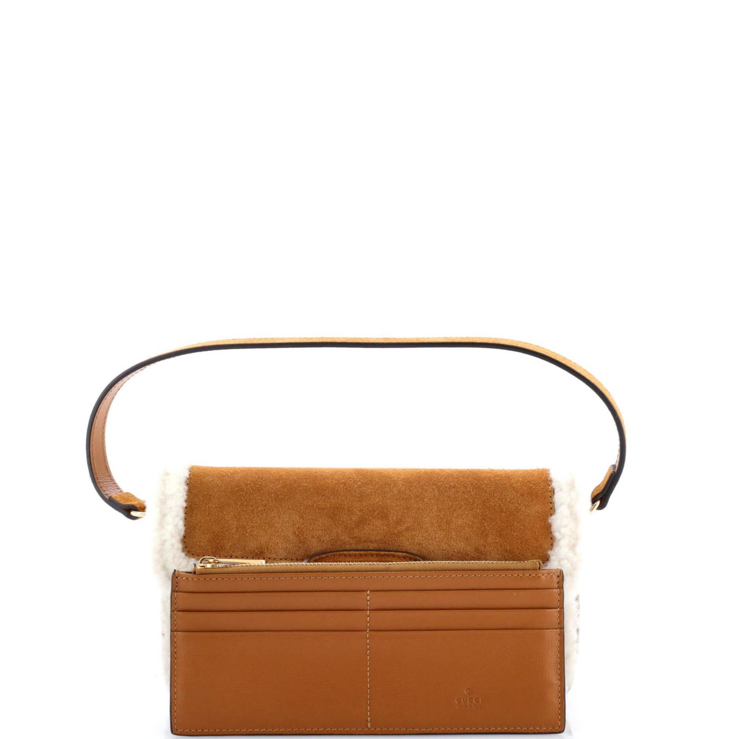 Mini Horsebit 1955 Shoulder Bag Suede with Shearling